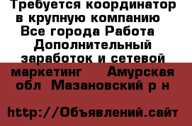 Требуется координатор в крупную компанию - Все города Работа » Дополнительный заработок и сетевой маркетинг   . Амурская обл.,Мазановский р-н